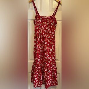 INDIGO ROSE RED FLORAL DRESS SIZE M SUMMER OR SPRING BEACH OUTFIT CUTE ELEGANT